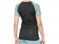 100 Percent "Airmatic Woman" T-Shirt - Checkers/Seafoam