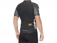 100 Percent "Exceeda Jersey"  Zipp T-Shirt - Black/Charcoal