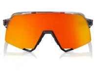 100 Percent "S3" Sunglasses - HiPER Red Mirror Lens / Polished Translucent Grey/Matte Black