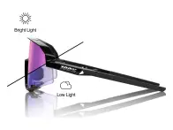 100 Percent "Slendale" Sunglasses - Purple Photochromic Mirror Lens / Gloss Black