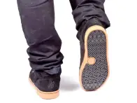 Almond "Belmont" Shoes black/gum