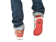 Almond "Magnus" Shoes red/grey