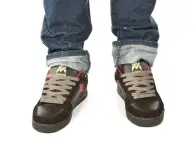 Almond "Metric" Shoes black/red