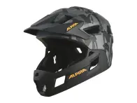 Alpina "Rupi" Fullface Helm - Black Camo Orange Matt (Kids)