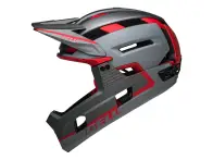 Bell "Super Air R Spherical" Fullface Helm - Matte Gray/Red