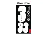 BOX Components "Box Two" BMX Race Zahlen-Sticker - White