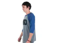 BSD "Spray Logo 3/4" T-Shirt - Grey / Blue