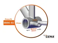 CEMA "BB86-BB92 Interlock" BMX Race Tretlager - SRAM GXP
