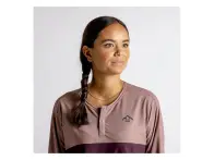 iXS "Flow XTG Women's Long Sleeve Henley" Jersey - Dark Red