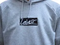 Laterr Threads "Script" Hooded Pullover - Grey