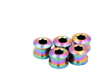 Pride Racing "Vortex Titanium Bolt Short Kit" BMX Race Cranks Spare Parts - Titanium, 6.5 mm Spacer