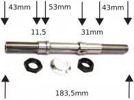 Profile Racing "Mini" Cassette Hub Axle Set - Titan Male