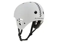 ProTec X Fit Bike Co. "Full Cut Certified" BMX Helmet - Checkered Matte Light Grey