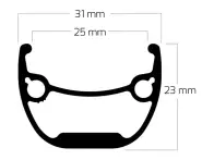 Ryde "Andra 25 Disc" MTB Rim - 29" Inch