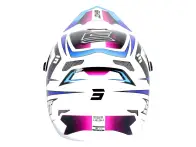 Shot Race Gear "Rogue Level" Fullface Helm - White/Blue Pearly