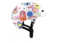 TSG "Nipper Maxi Graphic Design Kids" BMX Helmet - White Happy Sticker