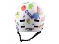 TSG "Nipper Maxi Graphic Design Kids" BMX Helmet - White Happy Sticker