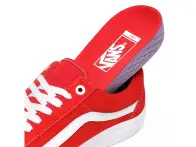 Vans "Old Skool Pro" Shoes - (Suede) Red/White