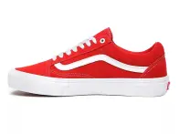 Vans "Old Skool Pro" Shoes - (Suede) Red/White