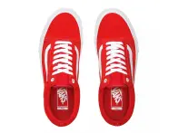 Vans "Old Skool Pro" Shoes - (Suede) Red/White