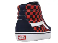 Vans "Sk8-Hi Pro" Shoes - (Checkerboard) Navy/Orange
