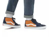Vans "Skate Grosso Mid" Shoes - Navy/Orange