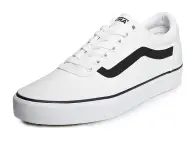 Vans "Ward" Shoes - True White/Black (Leather)