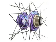 Pride Racing "Wave CFR" BMX Race Complete Wheels - Gloss Black / Splash Blu-Pur, Matrix, 10mm, Disc
