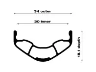 WTB "KOM Tough i30" MTB Rim - 29" Inch