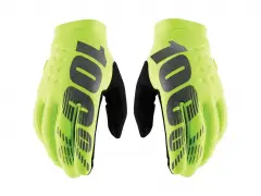 100 Percent "Brisker Cold Weather Youth" Gloves - Fluo Yellow/Black (Kids)