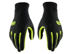 100 Percent "Brisker Xtreme" Gloves - Black/Fluo Yellow