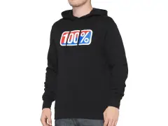 100 Percent "Classic Fleece" Hooded Pullover - Black