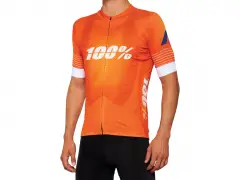 100 Percent "Exceeda Jersey"  Zipp T-Shirt - Orange