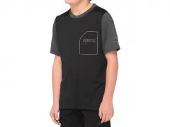 100 Percent "Ridecamp Youth" Jersey T-Shirt - Black/Charcoal (Kids)
