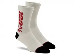 100 Percent "Rythym Merino" Socken - Silver/Cherry
