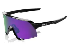 100 Percent "S3" Sunglasses - HiPER Lavender Mirror Polarized Lens / Polished Black 100 Percent "S3" Sunglasses - HiPER Lavender Mirror Polarized Lens / Polished Black