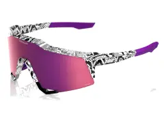 100 Percent "Speedcraft" Sunglasses - Elly 3 HiPER Dark Purple Mirror Lens / White Venom 100 Percent "Speedcraft" Sunglasses - Elly 3 HiPER Dark Purple Mirror Lens / White Venom