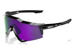 100 Percent "Speedcraft" Sunglasses - HiPER Lavender Mirror Polarized Lens / Polished Black 100 Percent "Speedcraft" Sunglasses - HiPER Lavender Mirror Polarized Lens / Polished Black