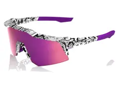 100 Percent "Speedcraft XS" Sunglasses, Elly 3 HiPER Dark Purple Mirror Lens / White Venom 100 Percent "Speedcraft XS" Sunglasses, Elly 3 HiPER Dark Purple Mirror Lens / White Venom