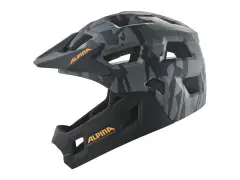 Alpina "Rupi" Fullface Helm - Black Camo Orange Matt (Kids)