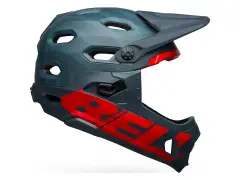 Bell "Super DH" Spherical Fullface Helm - Prime Matte Blue/Crimson