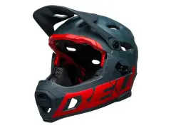 Bell "Super DH" Spherical Fullface Helm - Prime Matte Blue/Crimson