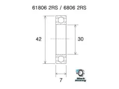 Black Bearing "6807-2RS" Nabenlager