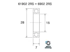 Black Bearing "6902-2RS" Nabenlager
