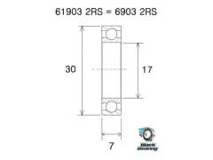 Black Bearing "6903-2RS" Nabenlager