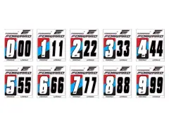 Forward BMX Race Number Stickers - White