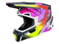 Shot Race Gear "Lite Racing" Fullface Helm - Blue/Neon Yellow Pearly