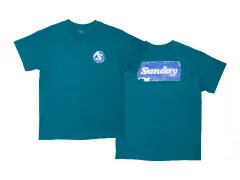Sunday Bikes "Sticker" T-Shirt - Aqua Blue