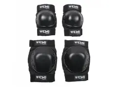 TSG "Plain" Knee + Elbows Pads Set - Black TSG "Plain" Knee + Elbows Pads Set - Black