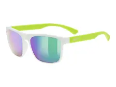 uvex "rookie" Sonnenbrille - Mirror Green Lens / White-Lime Matt (Kids)